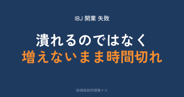 IBJ開業の失敗は何が原因か｜退出率14%と損失額を検証