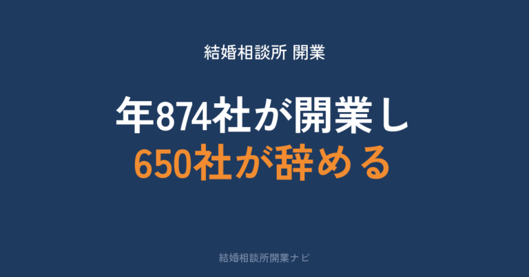 結婚相談所の開業ガイド｜費用と収入を一次データで解説