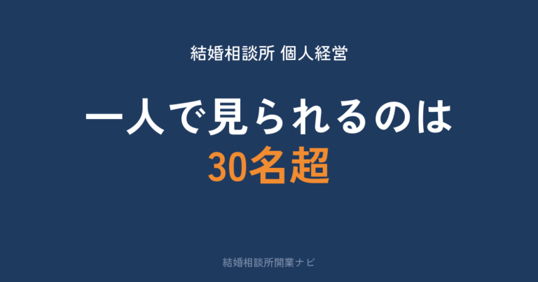 結婚相談所の個人経営｜一人で何名まで見られるか